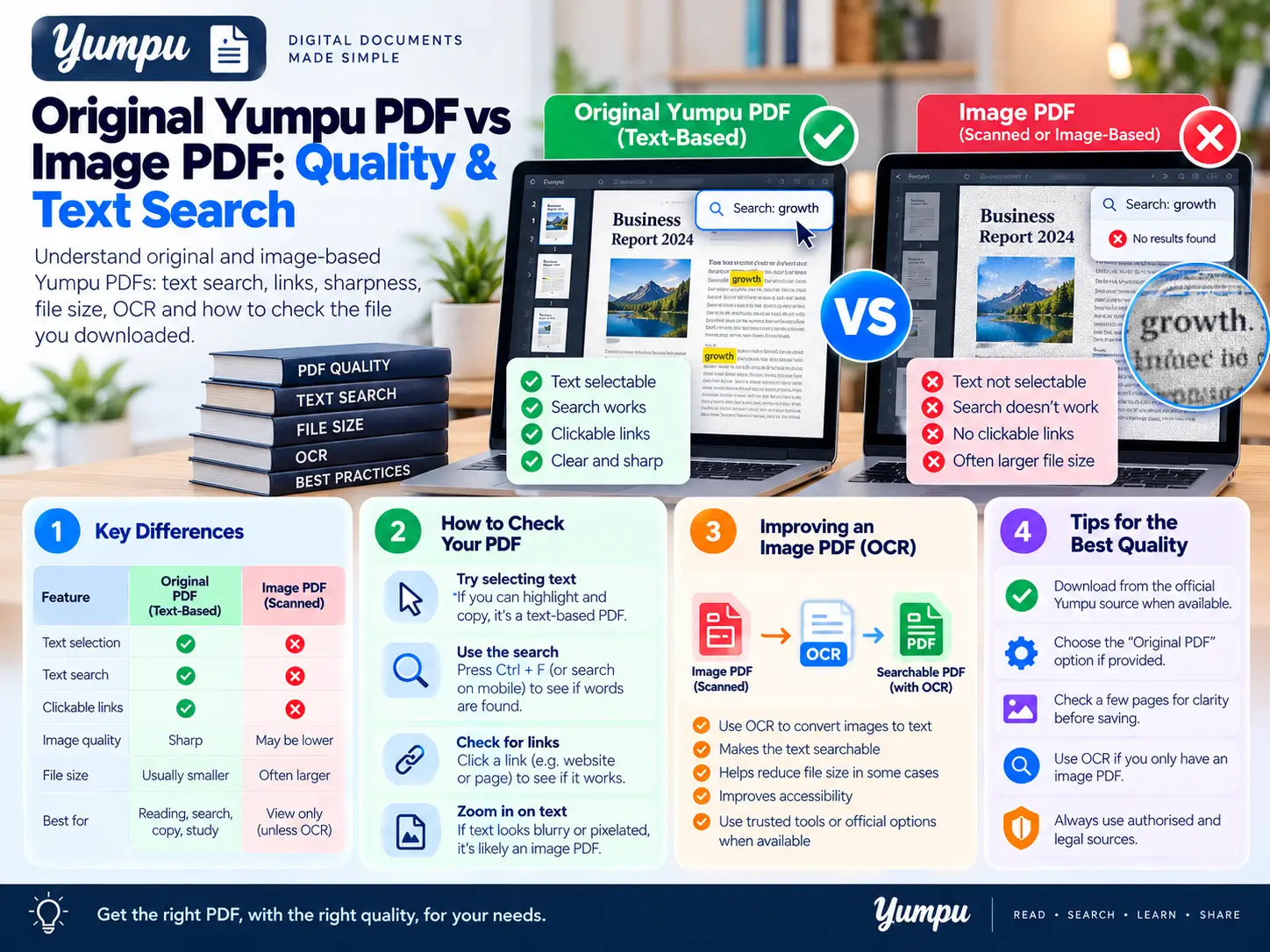 Original Yumpu PDF vs Image PDF: Quality & Text Search
