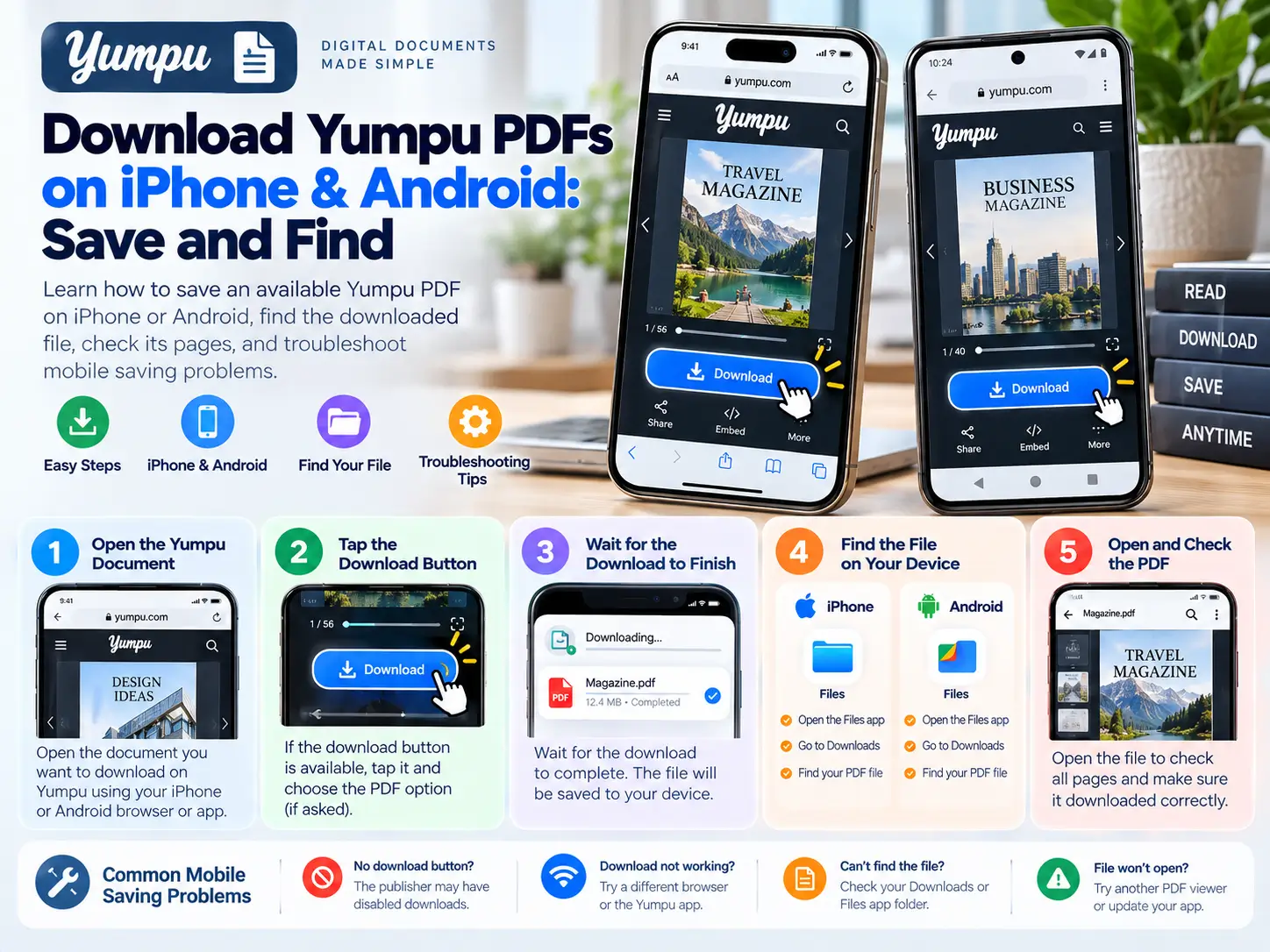 Yumpu PDFs on iPhone & Android- Save and Find